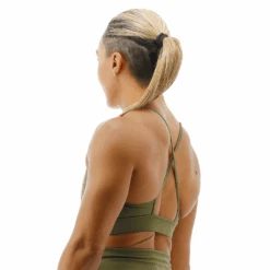 TYR GYM - Womens Olive Night High Neck Sports Bra -TYR Sales Store FGHSOL3A 932 alt04