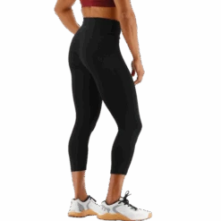 TYR GYM Women’s Black High Rise 3/4 Leggings -TYR Sales Store FTTMRS3A 001 alt05
