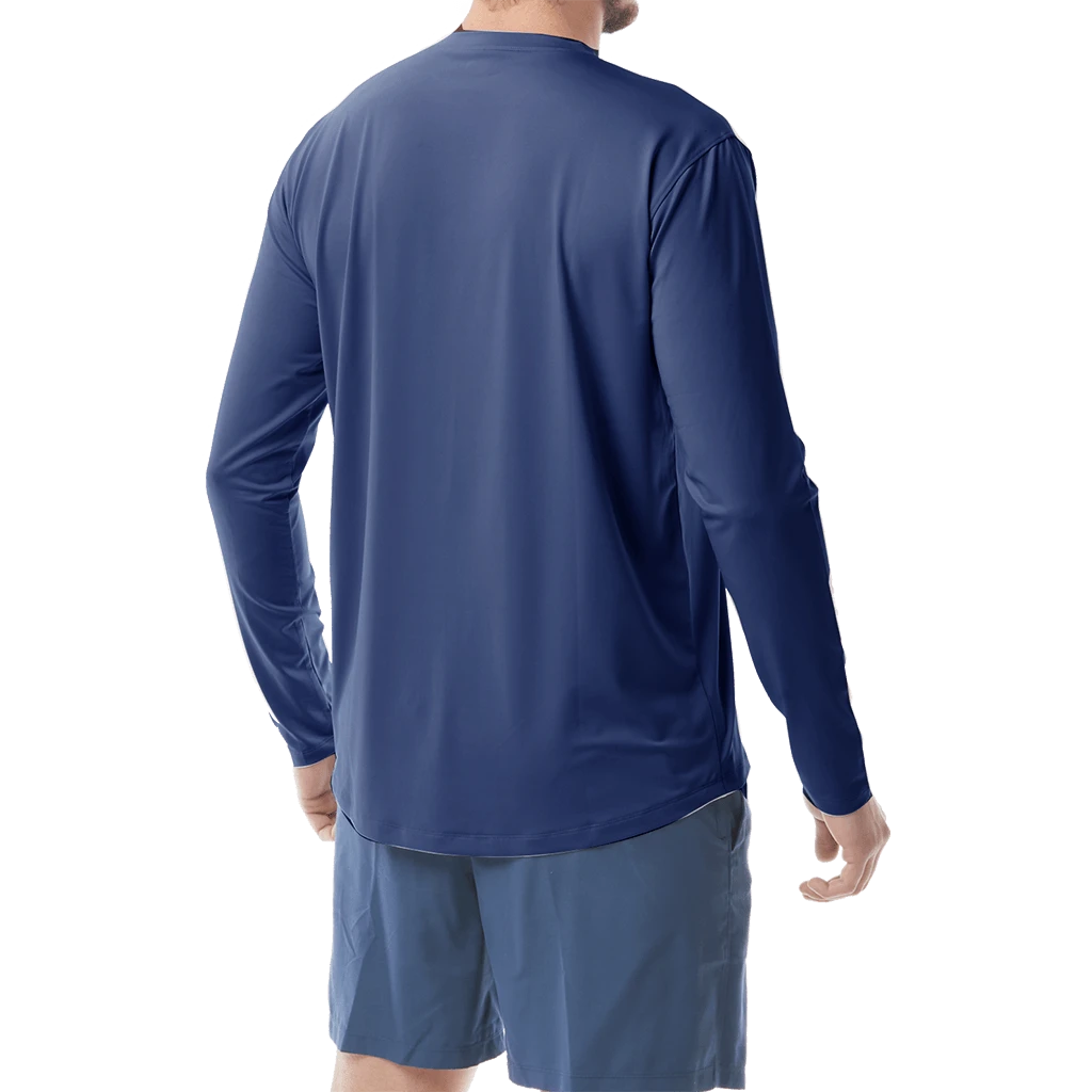 TYR Mens SunDefense Navy Long Sleeve Shirt 4 TYR Mens SunDefense Navy Long Sleeve Shirt - Image 2