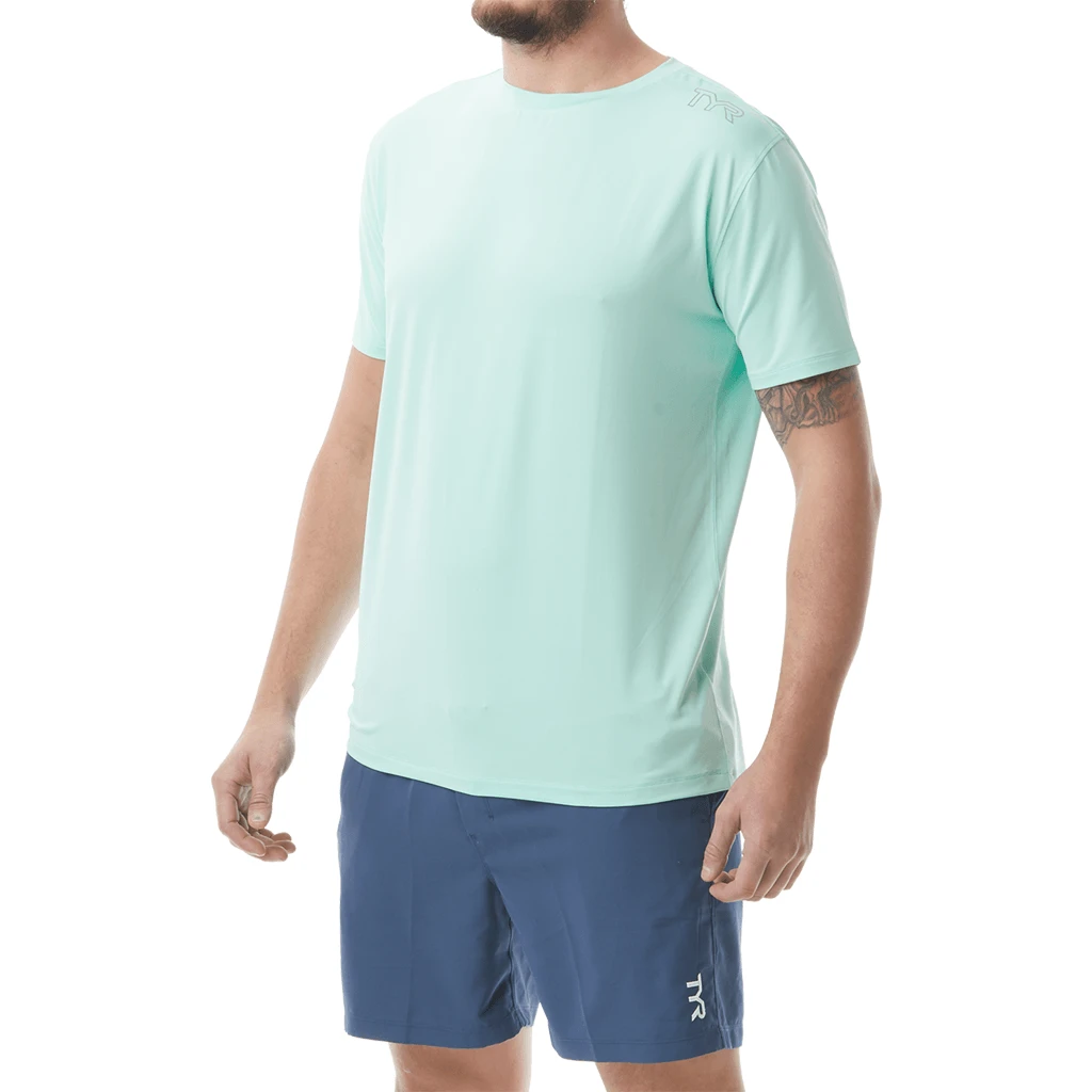 TYR Mens SunDefense Mint Short Sleeve Shirt 3 TYR Mens SunDefense Mint Short Sleeve Shirt