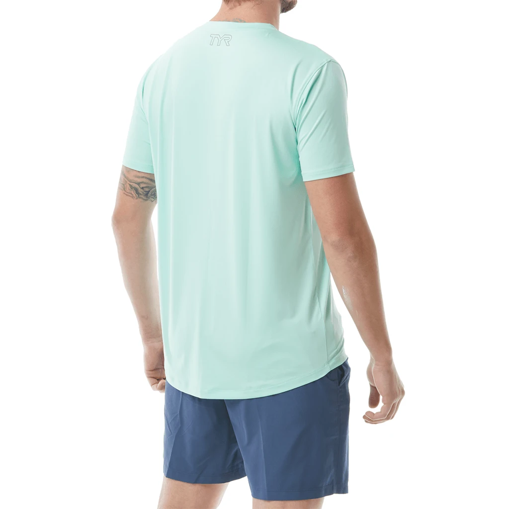 TYR Mens SunDefense Mint Short Sleeve Shirt 4 TYR Mens SunDefense Mint Short Sleeve Shirt - Image 2