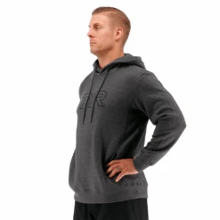 TYR Men Big Outline Logo Hoodie Charcoal Heather/Black